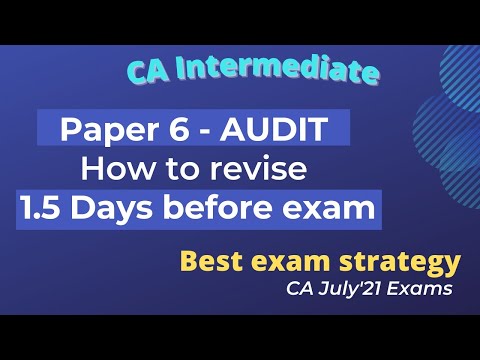 AUDIT - How to prepare 1.5 DAYS before exams (in ENGLISH)