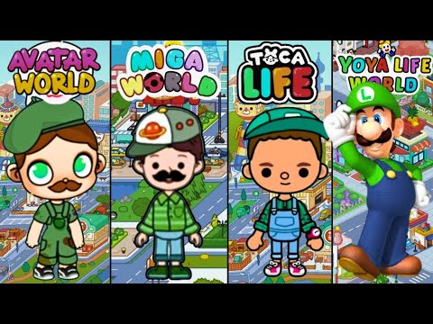 LUIGI  / SUPER MARIO  / in the versions TOCA LIFE , AVATAR WORLD, MIGA WORLD E YOYA WORLD