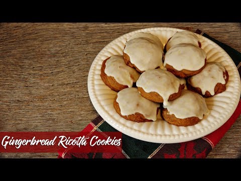 Gingerbread Ricotta Cookies with Lemon Glaze