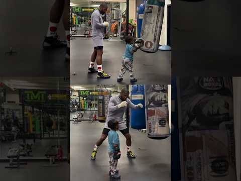 Floyd Mayweather TEACHING the ART of Boxing to his Baby Grandson Kjmeezy Mayweather