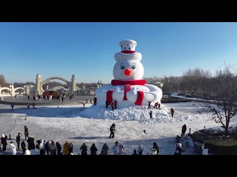 Snow sculpture art expo began operation in China | آغاز نمایشگاه هنر مجسمه سازی برفی در چین