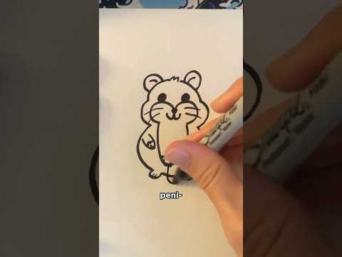 How to Draw a Hamster 🐹 #shorts #comedy #drawingtutorial #hamsters #howtodraw