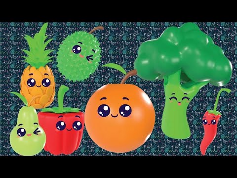 Baby Sensory Fun Video with Music! Funky Veggie's Dance Party! - Fruit Dance  Adventure for toddlers