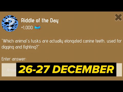 Riddle Of The Day Zoo 27 December | Zoo Riddle Of The Day 27 December | Riddle Of The Day Code Zoo