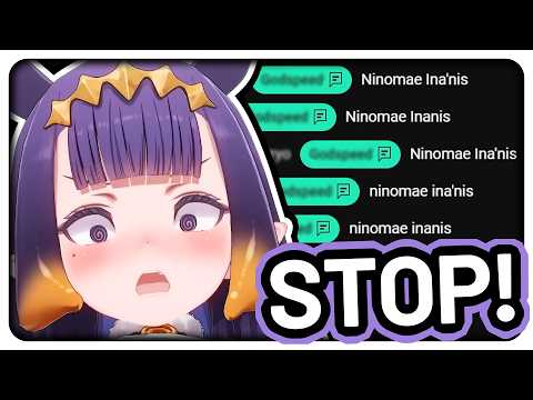 Ina gets scared when Chat suddenly starts spamming her name 【Hololive EN】