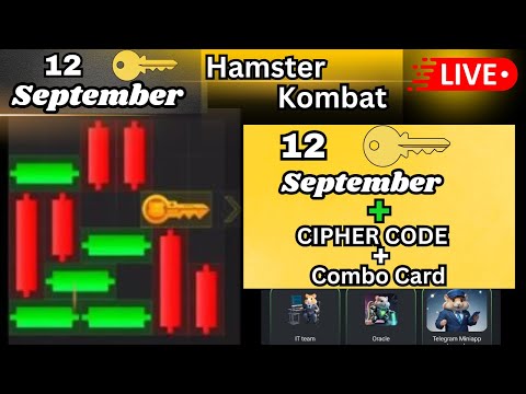 Hamster Kombat mini game 12 September / puzzle game / Puzzle game Solved / cipher codes