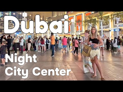 Dubai 🇦🇪 Night City Center, Burj Khalifa [4K] Walking Tour