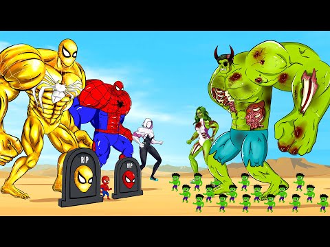 Recuse Team HULK Family Vs SPIDERMAN GOLD Attack Evolution HULK : Returning from the Dead SECRET