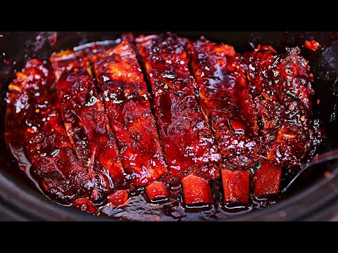 Slow Cooker Honey Garlic Ribs - Easy Fall Off The Bone Ribs Recipe