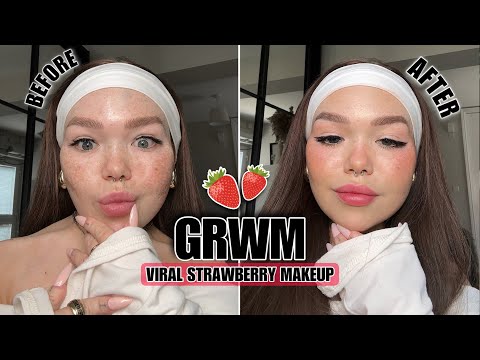 CHATTY GRWM…Trying The VIRAL Strawberry Girl Makeup Trend | Georgia Rankin