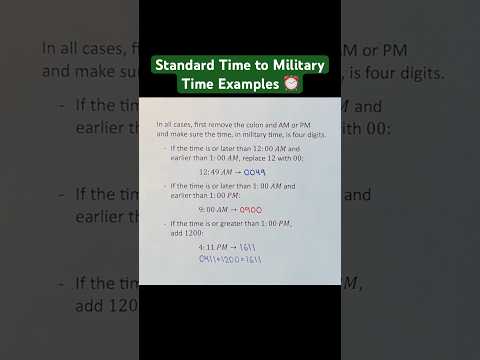 Standard Time to Military Time Examples #Shorts #standardtime #militarytime #time #math #education