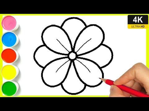 Step by step flower drawing || How to draw a flower || Flower Drawing easy step by step || #phool.