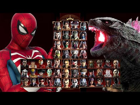 Mortal Kombat 9 - SPIDERMAN & GODZILLA - Expert Tag Ladder - Gameplay @(1080p) - 60ᶠᵖˢ ✔