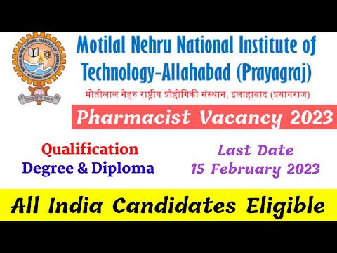 Pharmacist Vacancy 2023 || Pharmacist Recruitment at MNNIT || Latest Pharma Vacancy @PKPharmaClasses