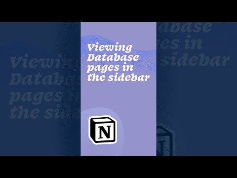 How to access Notion database pages in your sidebar