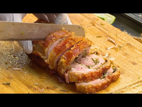 不預訂吃不到 高雄市場秒殺羅馬豬肉捲 - 台灣美食│Porchetta│Crispy Roast Pork Belly - Taiwanese Food