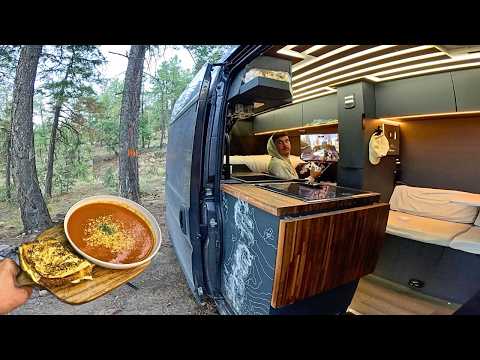 Vanlife Gaming, Camping and Cooking | Cozy night in the Woods