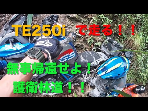 初心者がTE250iで逝く林道走行！11台でゆっくりんどう☆1/2 前編