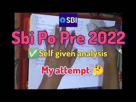 SBI PO Pre 2022 self given analysis ✅ #sbi #sbipo2022