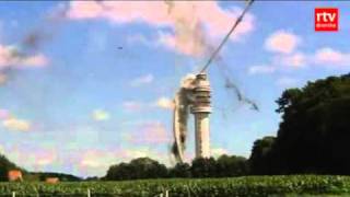 Dutch TV-tower collapses. Hoogersmilde