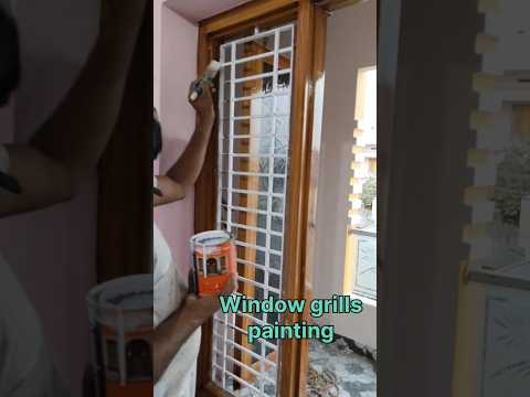 window grills painting #window #white painting #viral #ytshorts #sadhwikaneeli