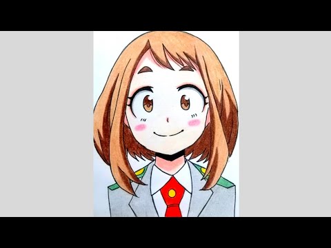 How to draw Ochaco Uraraka from bnha #shorts #short #artsyfam #art #anime #trending #viral #bnha