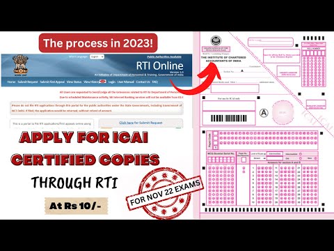 How to apply for certified copies through RTI | Rs 10 only/ May 23 CA exams | ICAI certified copy ✨