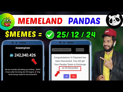 Memeland & Pandas Airdrop 💵 🔥 | Memeland $MEMES Token Hotcoin listing trading start | Pandas ton gas