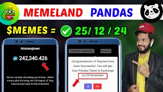 Memeland & Pandas Airdrop 💵 🔥 | Memeland $MEMES Token Hotcoin listing trading start | Pandas ton gas