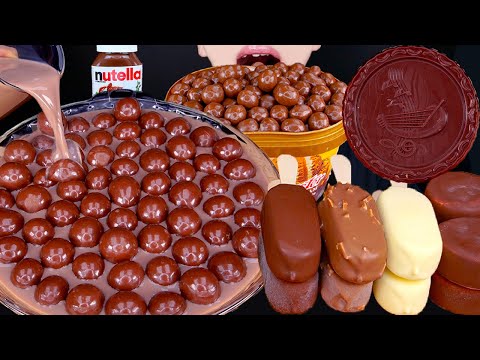 ASMR MALTESERS CHOCOLATE MILK MAGNUM ICE CREAM OREO NUTELLA DESSERT MUKBANG먹방チョコレート 咀嚼音EATING SOUNDS