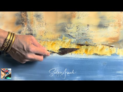 Create Dynamic and Fascinating Movements: Abstract Art Tutorial with a squeegee and a knife  ART DIY