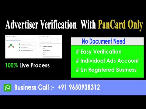 How To Complete Advertiser Verification Individual Google ads Account With Pan Card | ✅ 100% Success