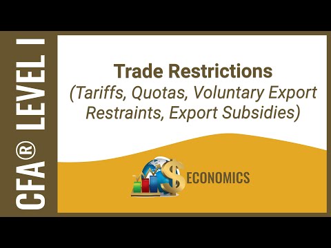 CFA® Level I Economics - Trade Restrictions (Tariffs, Quotas, VERs, Export Subsidies)