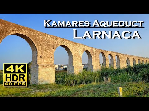 Kamares Aqueduct Larnaca Cyprus , 4K 60fps HDR (UHD) Dolby Atmos 💖 The Best Places 👀 Walking Tour