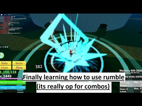 Finally learning how to pvp with rumble fruit. (blox fruits) (roblox)