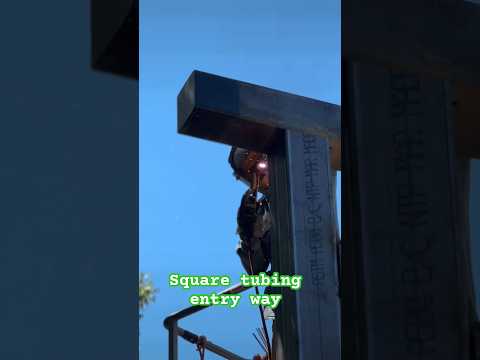 Building a overhead for entry way #shortsvideo #welding #metal #entry