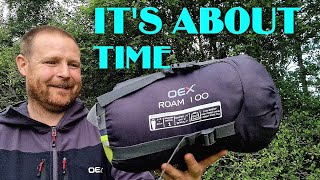 Oex Roam 100 sleeping bag, one season summer sleeping bag review.