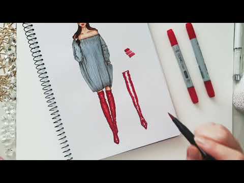 How to draw red leather boots #fashionillustrationtutorial #drawingboots