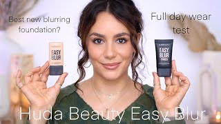 HUDA BEAUTY EASY BLUR FOUNDATION + PRIMER: Full Day Wear Test + ANDREW'S Coffee Skills😉