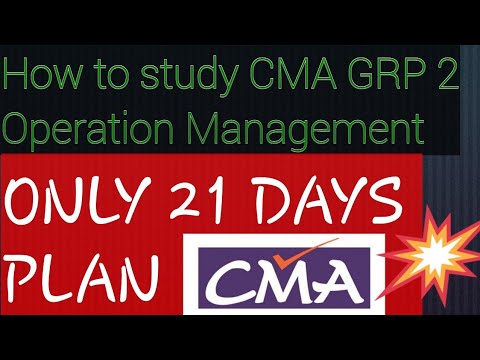 How To Study Operation Management CMA INTER GROUP 2