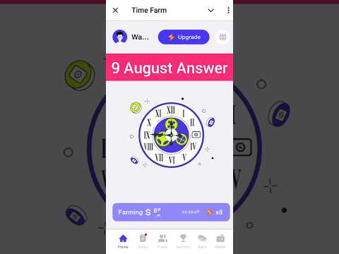 Time farm answer 9 august | Time farm answer today | Time farm oracle 9th august 👍