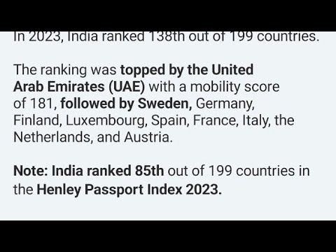 #henley #passport index 2023 #india ranked #gkfacts #shortvedio #currentaffairs