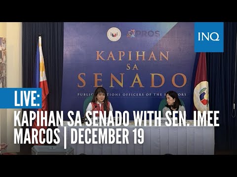 LIVE: Kapihan sa Senado with Sen. Imee Marcos | December 19