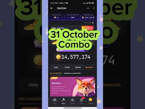 Zencoin 31 October daily combo Today  #zencoin #zencoincombo #zencoindailycombo #zencoinupdate