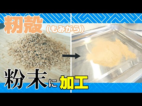 【肥料や再利用化などに】籾殻（もみがら）を卓上粉砕機で粉砕しパウダー加工しました