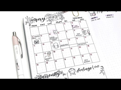 May Bullet Journal Setup | Floral Doodles Archer & Olive