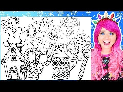 Coloring Christmas Cookies & Sweets Coloring Pages | Gingerbread Man, Candy Canes, Cookies Coloring