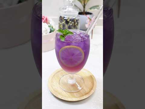 (Perfect for summer!) Coconut Butterfly Pea Lemonade #drinkrecipe #shorts