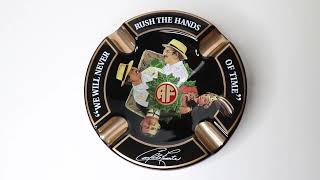 Limited Edition Large Arturo Fuente Porcelain Cigar Ashtray 4 Cigar Holder Ashtray - Black