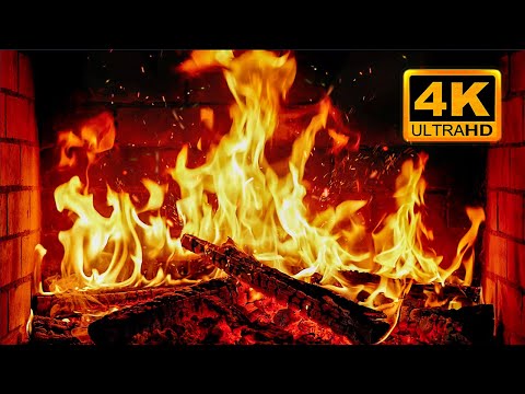 🔥 Fireplace 4K UHD! Fireplace with Crackling Fire Sounds. Fireplace Ambience